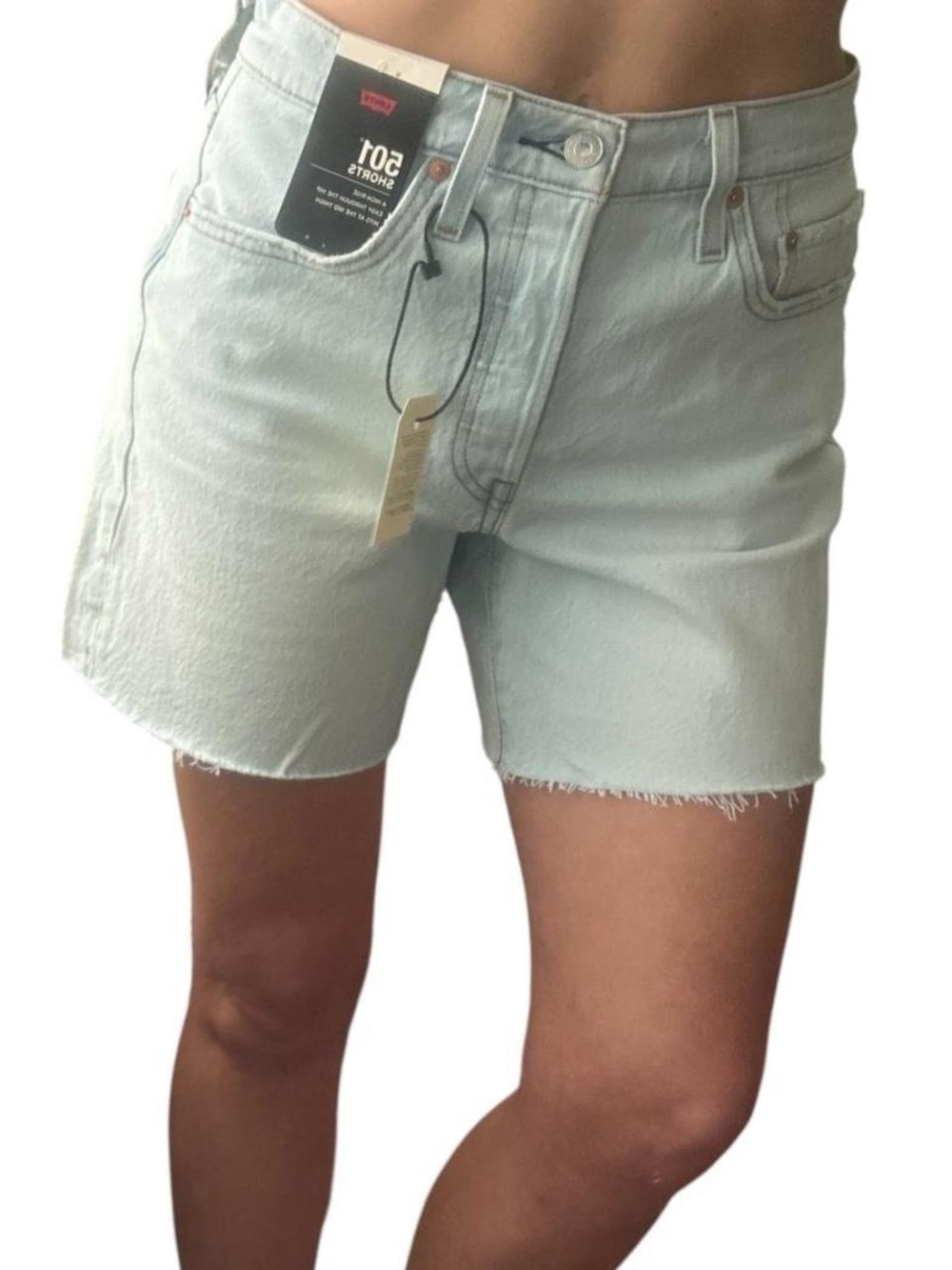 Levi's Mid Thigh Light Blue 501 Cutoff Denim Shorts NWT
